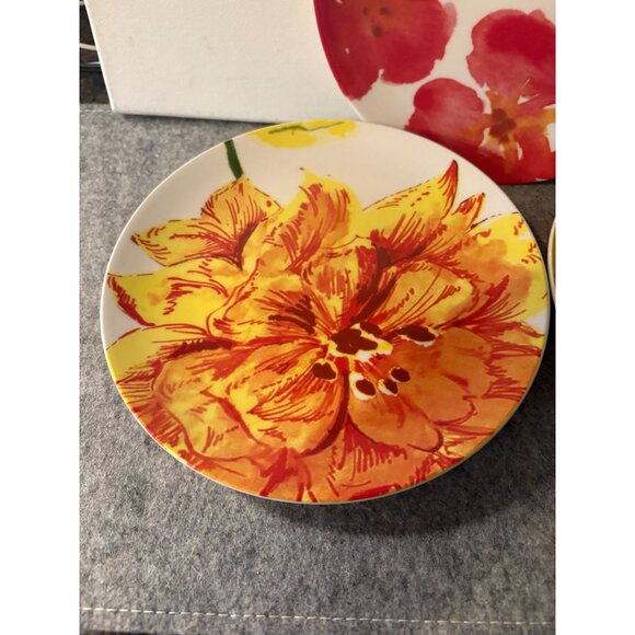 3 Pottery Barn 8" Mixed Design Garden Graphic Salad Plates  # 3042 - Picture 3 of 5